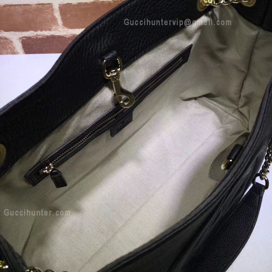Gucci Soho Replica Leather Shoulder Bag Black - DreamPurses